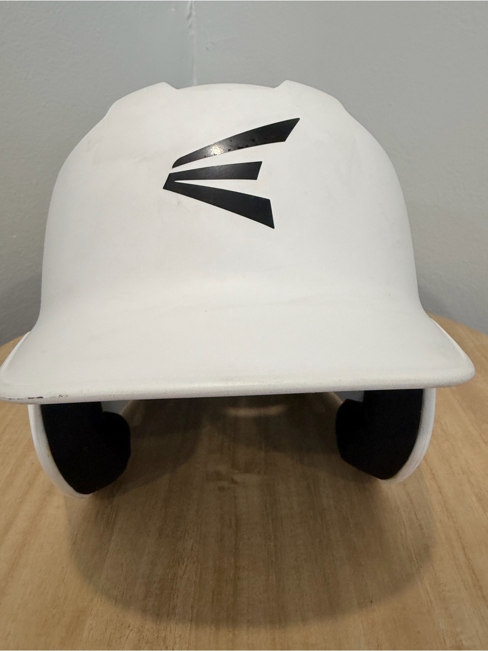 Easton White Batting Helmet with Black Emblem